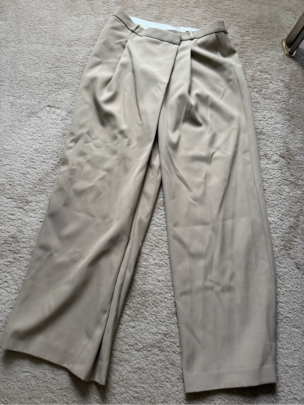 Simkhai Tan Wide Leg Pleated Pants in Tan